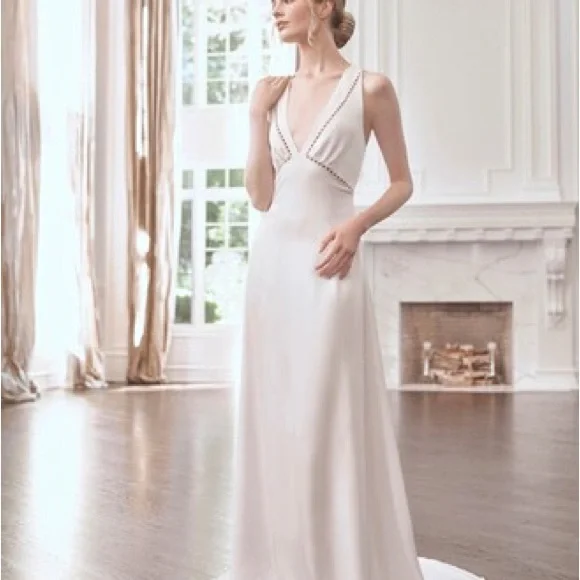 Sachin & Babi Astor Ivory Pearl Embellished Formal Gown| Size 10 - Picture 5 of 10